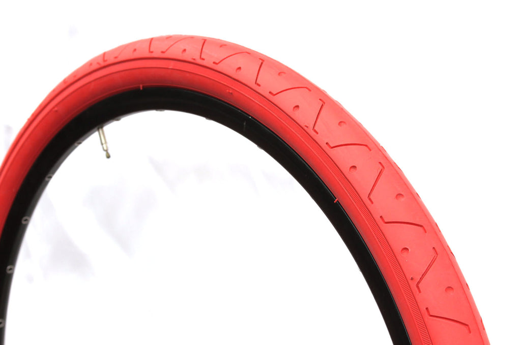 LS077 RED BICYCLE SLICK TYRE TIRE 26 X 2.10